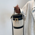 Leopard Print Contrast Color Bucket Bag For Women