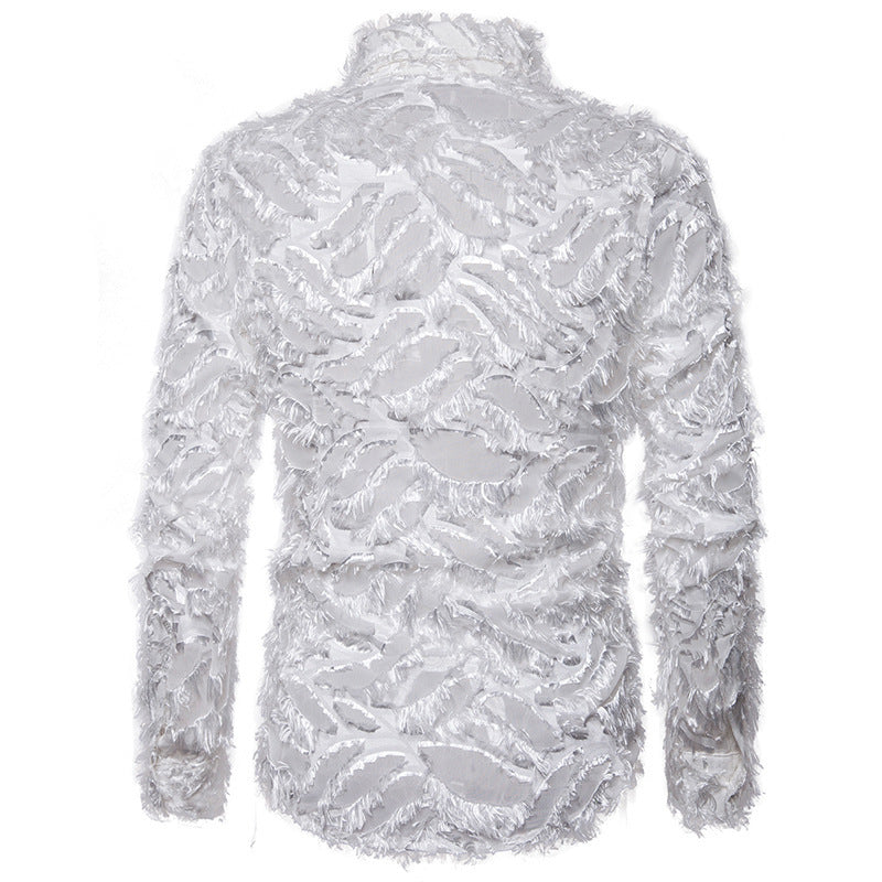 Feather Tassel Lapel Shirt