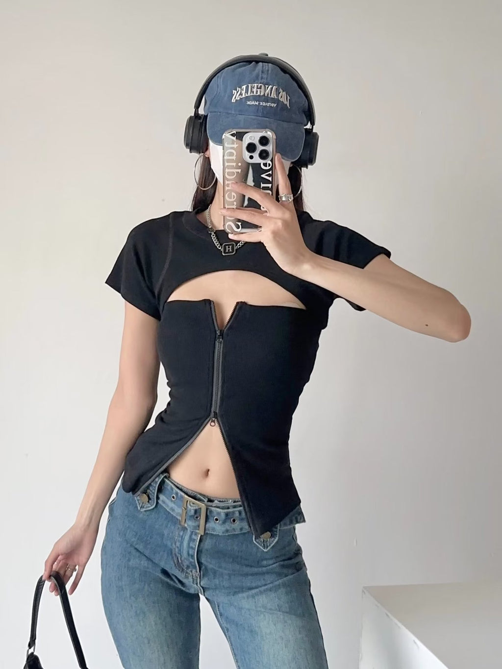 Slim-Fit Zipper Tube Top