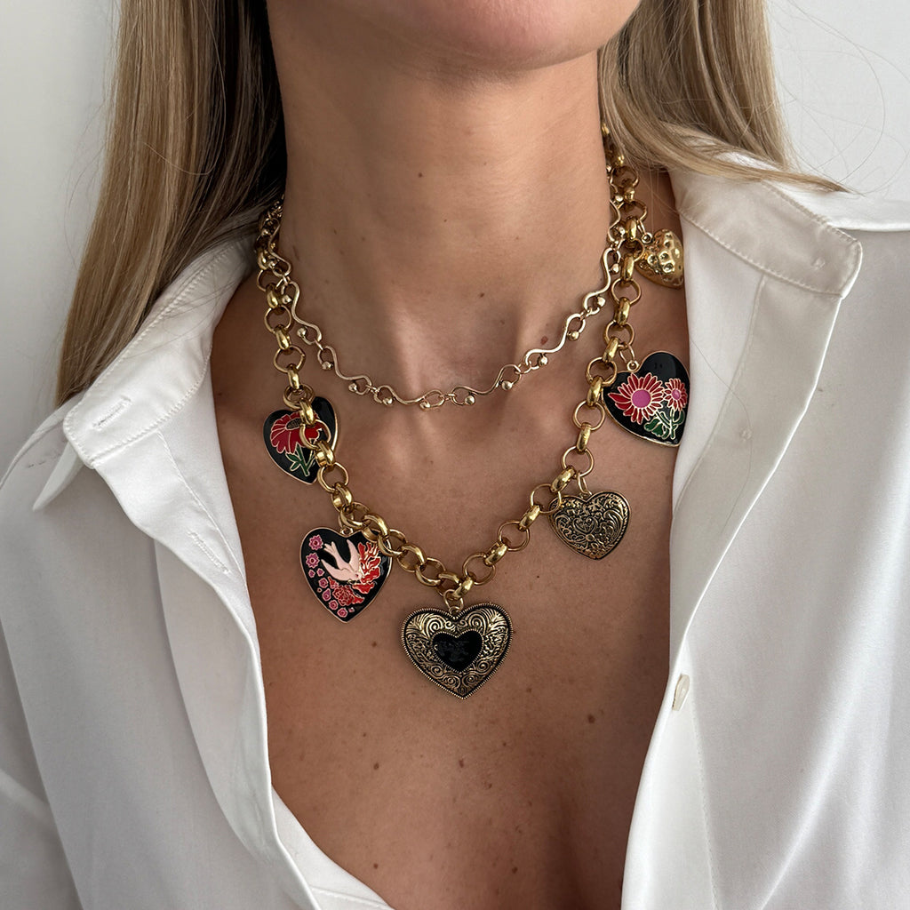 Punk Heart Pendant Necklace