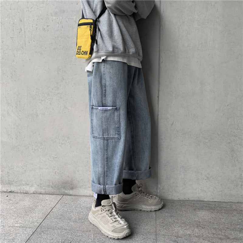 Straight Leg Cargo Jeans