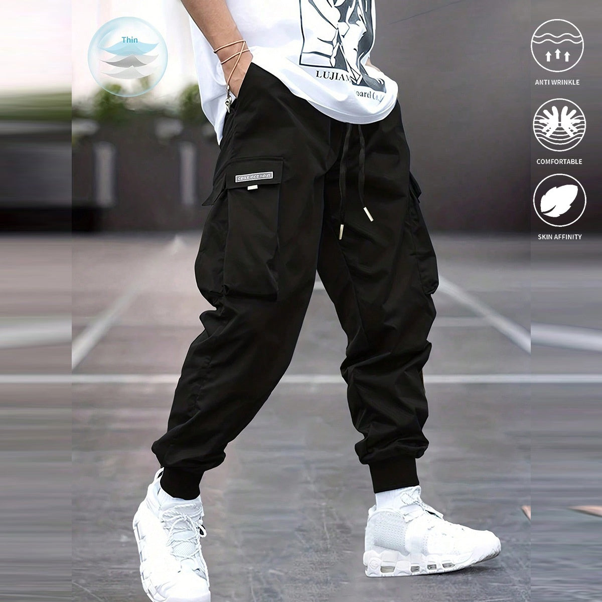 Drawstring Multi-Pocket Cargo Pants