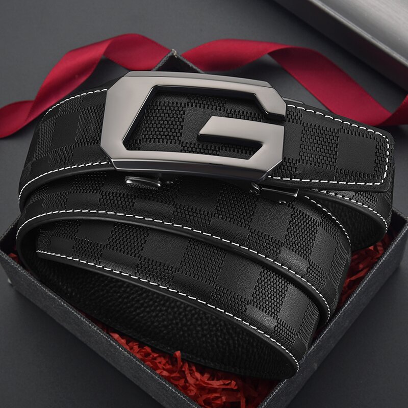 Leather Belt with Letter Engraving