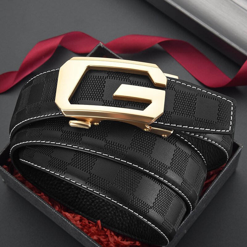 Leather Belt with Letter Engraving