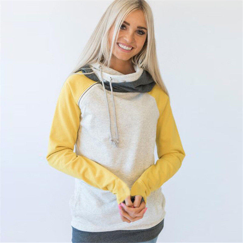 Diagonal Zip-Up Hoodie