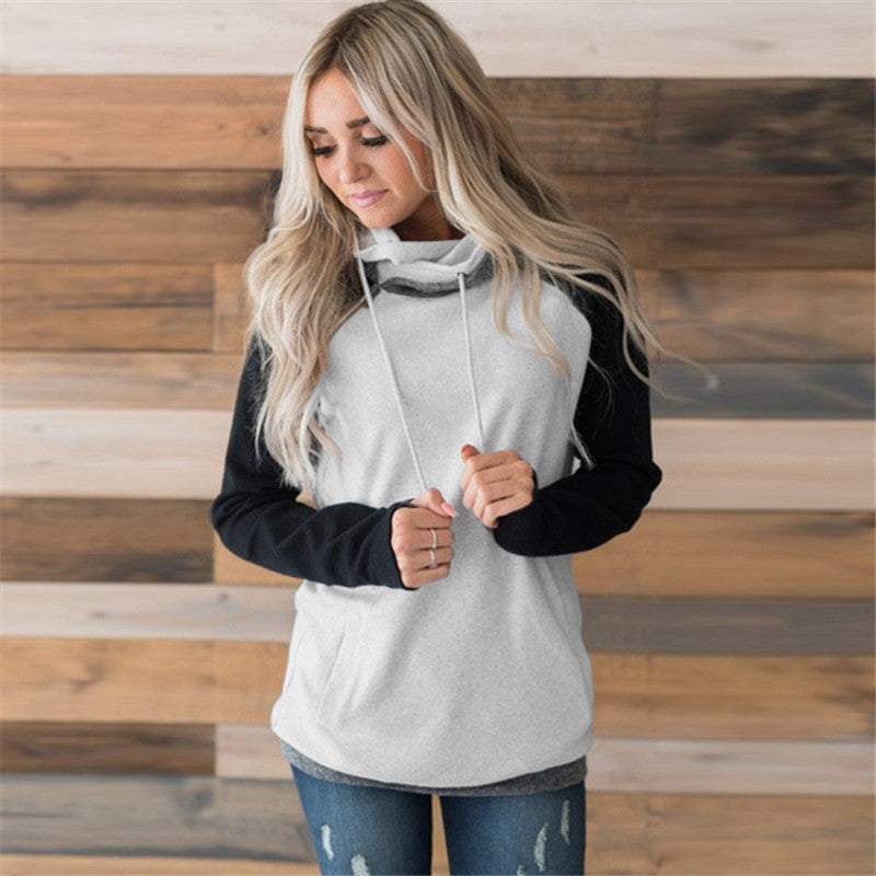 Diagonal Zip-Up Hoodie