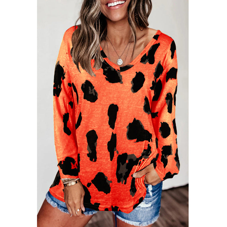 Loose Long Sleeve Printed T-Shirt