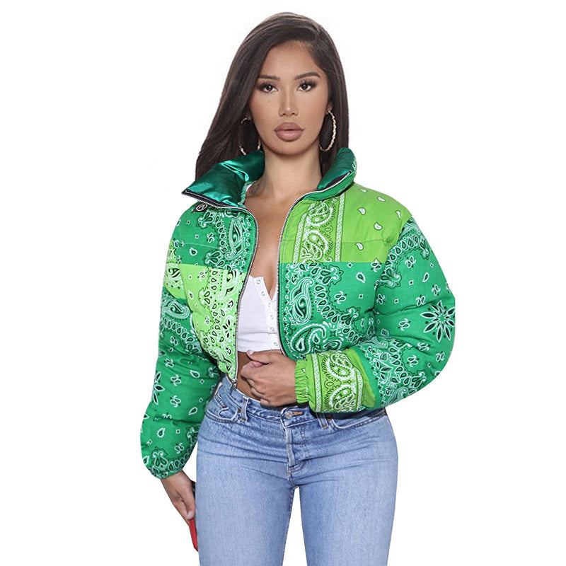 Arctic Bloom Women’s Cotton Puffer Jacket