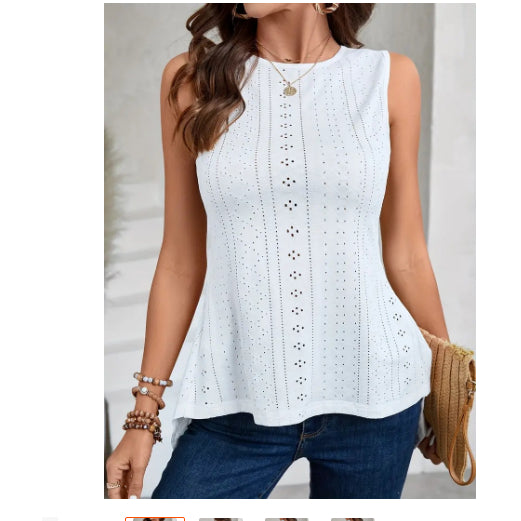 White Airy Mesh Top