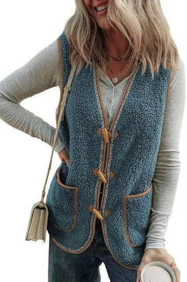 Contrast Plush Sleeveless Vest