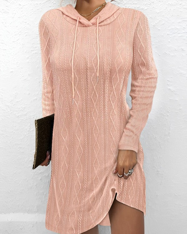 Oversized Long Sleeve Hooded Knit Dress