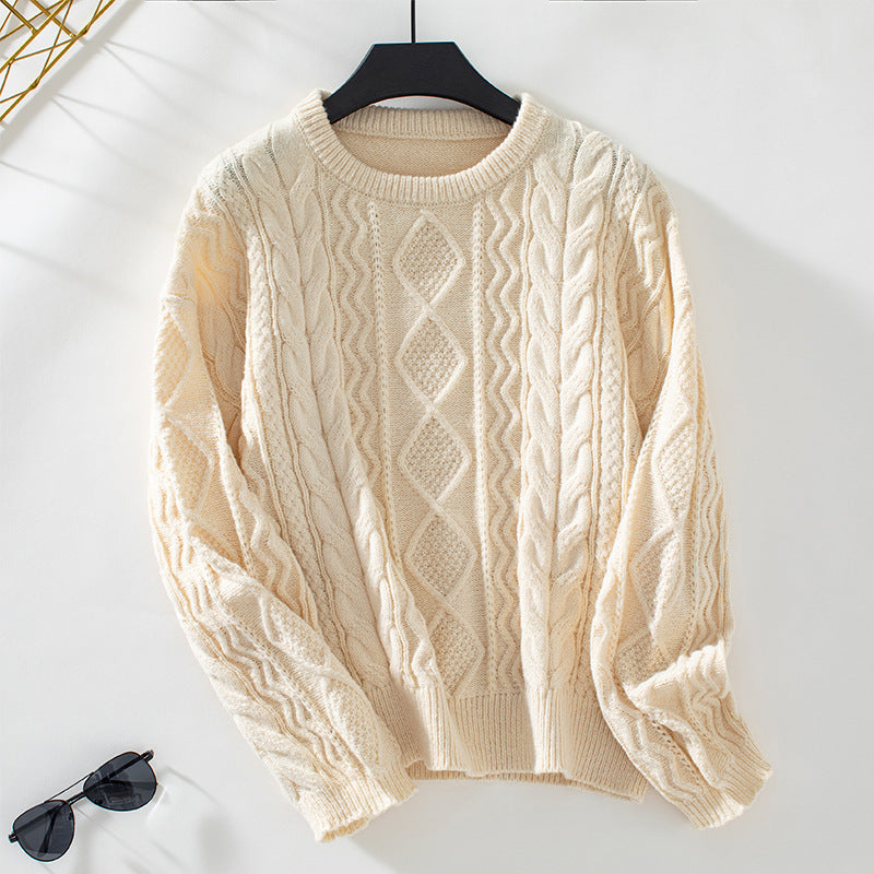 Retro Loose Long-Sleeve Sweater Top