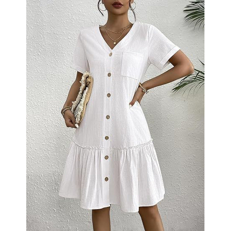 Loose Cotton Linen Summer Dress