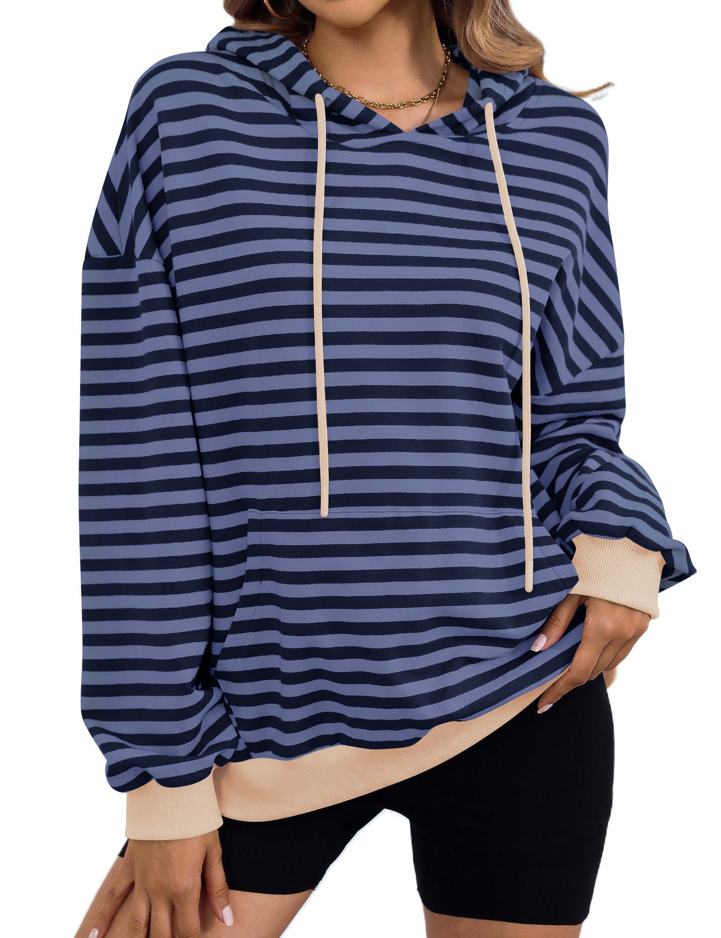 Loose Striped Oversized Hoodie