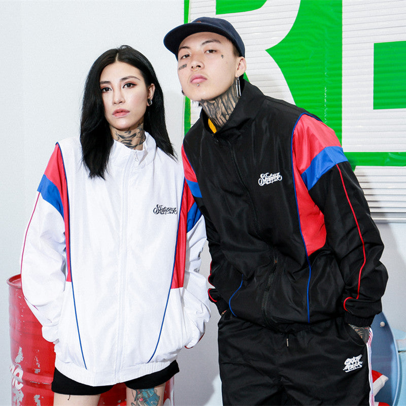 Contrast Stitching Windbreaker – Thin Hip Hop Streetwear Jacket