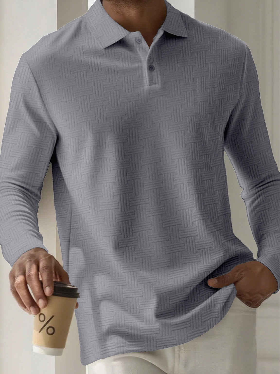 Textured Slim Fit Polo Shirt
