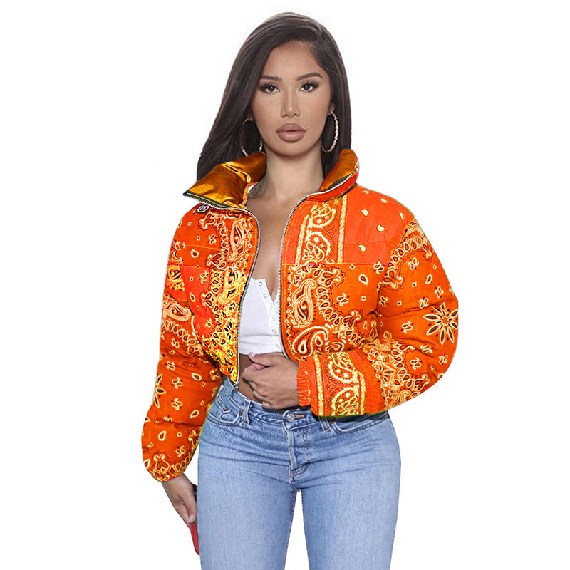 Arctic Bloom Women’s Cotton Puffer Jacket