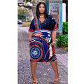 Loose Fit Digital Print Short Sleeve Street Style Dress