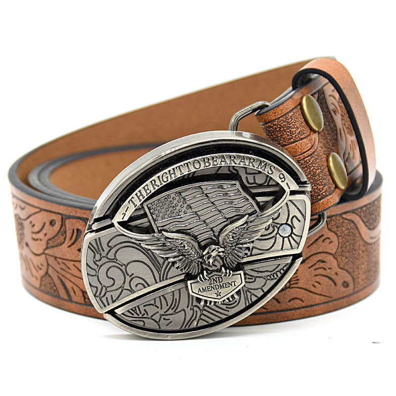 Vintage Engraved Leather Belt