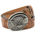 Vintage Engraved Leather Belt