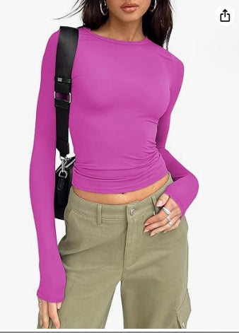 Slim Long-Sleeve Pullover Top