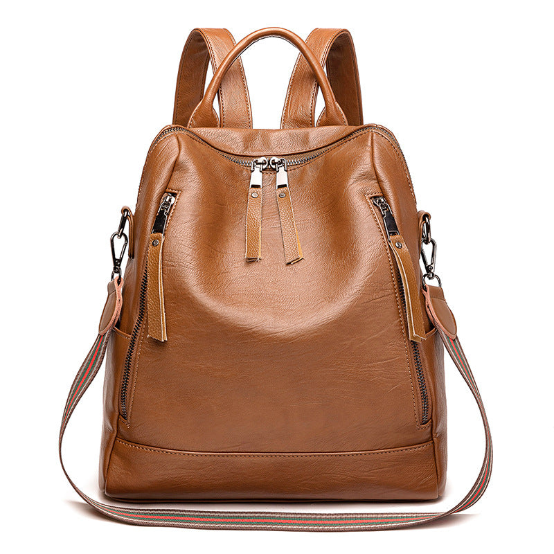 Minimalist Leather Versatile Backpack