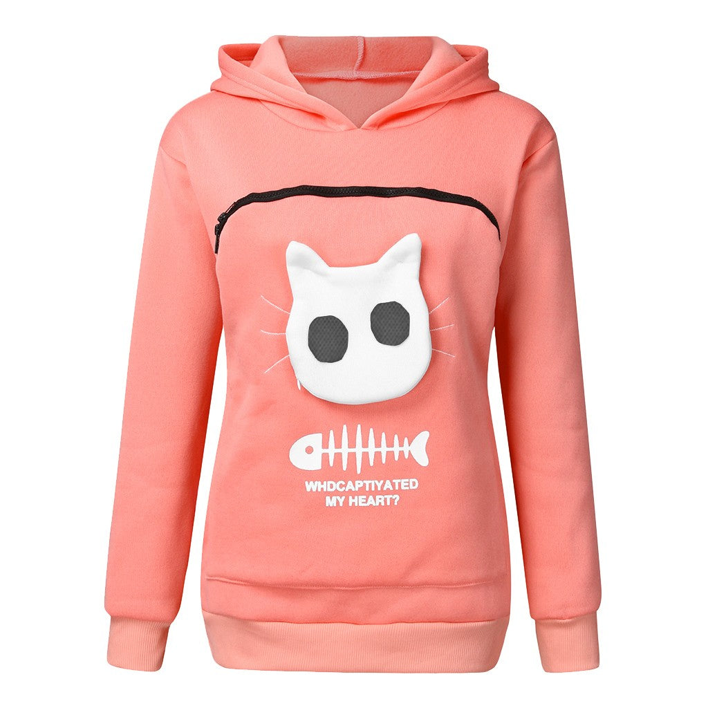 Cute Cat Pocket Hoodie
