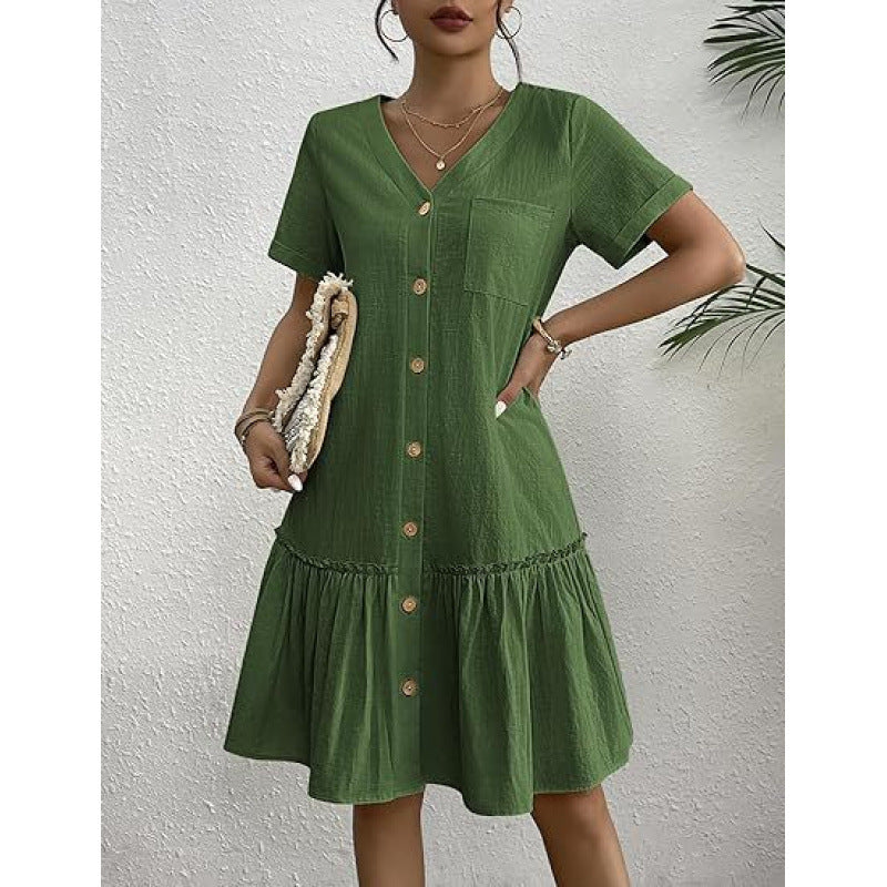 Loose Cotton Linen Summer Dress