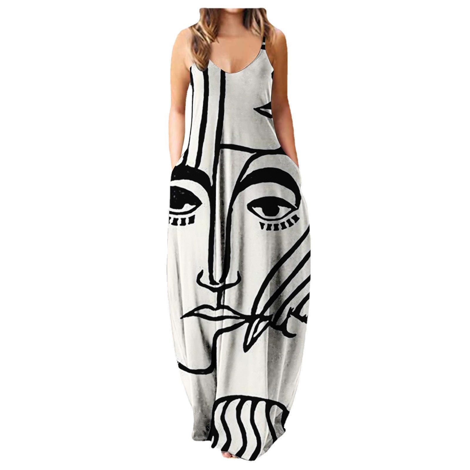 Y2K Abstract Graphic Print Bodycon Streetwear Summer Dress