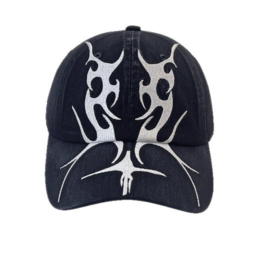 Embroidered Flame Baseball Cap