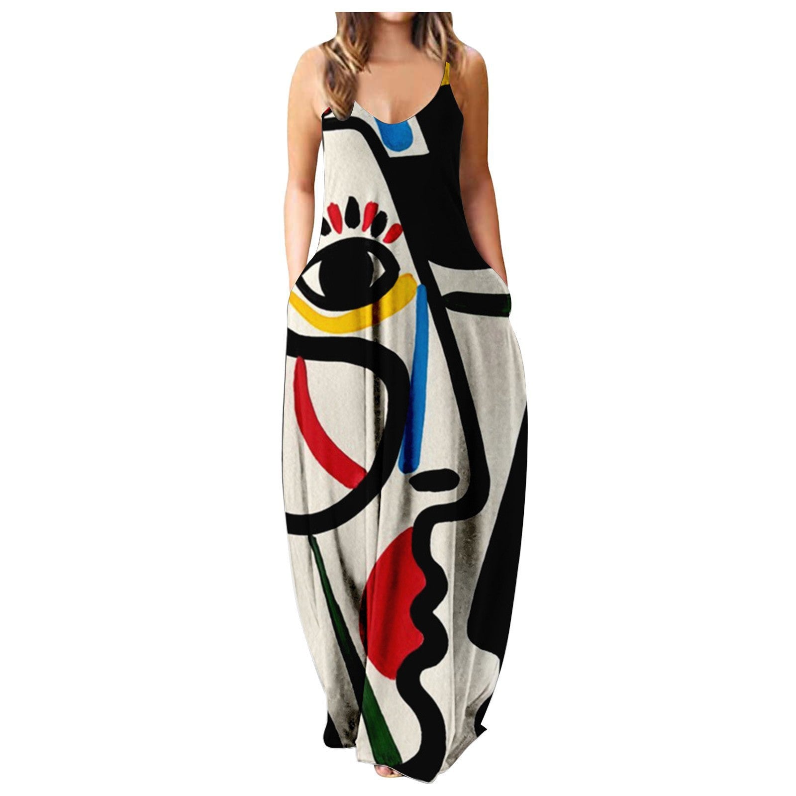 Y2K Abstract Graphic Print Bodycon Streetwear Summer Dress