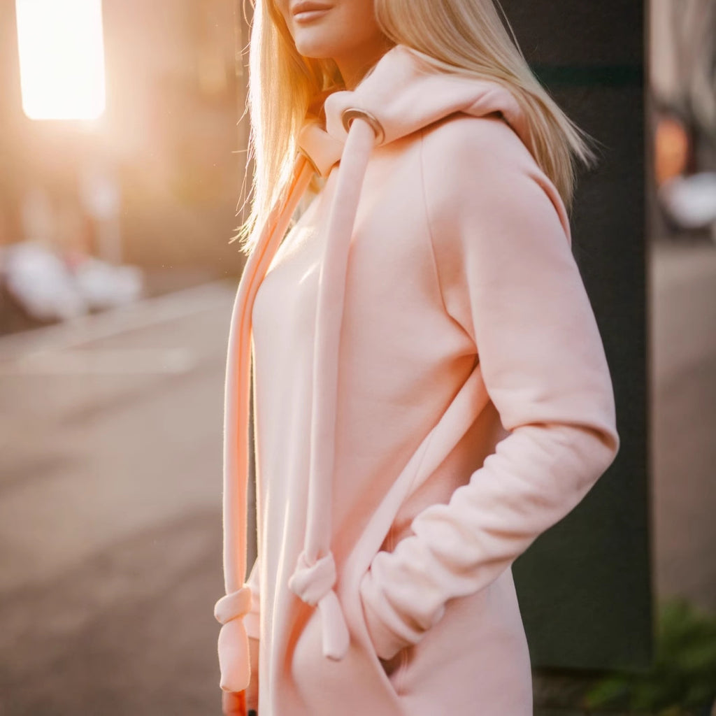 Slim-Fit Hooded Pullover Dress