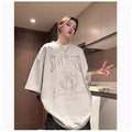 Suede Velvet Short-Sleeve Summer T-Shirt