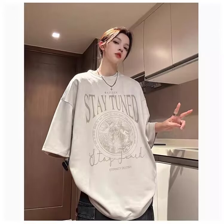 Suede Velvet Short-Sleeve Summer T-Shirt