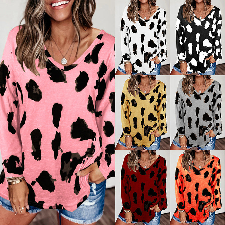 Loose Long Sleeve Printed T-Shirt