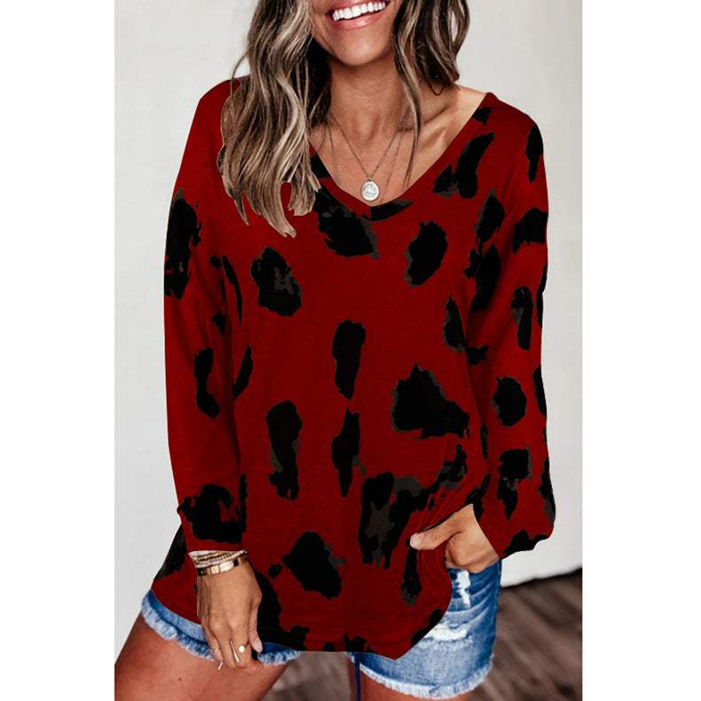 Loose Long Sleeve Printed T-Shirt