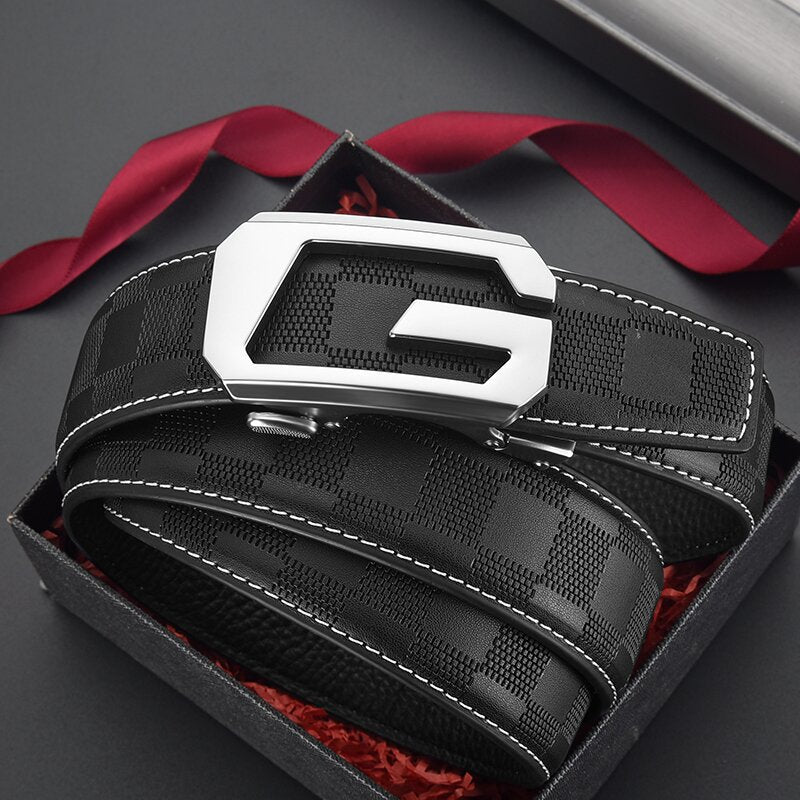 Leather Belt with Letter Engraving