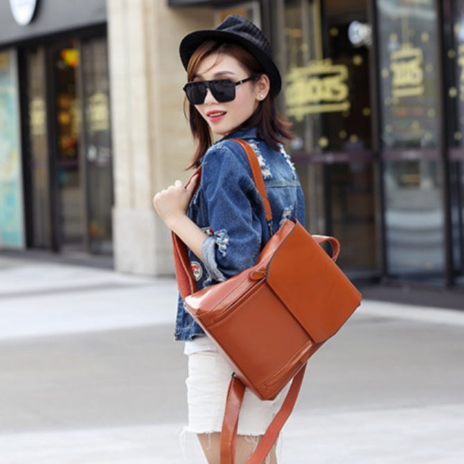 Genuine Leather Crossbody Backpack