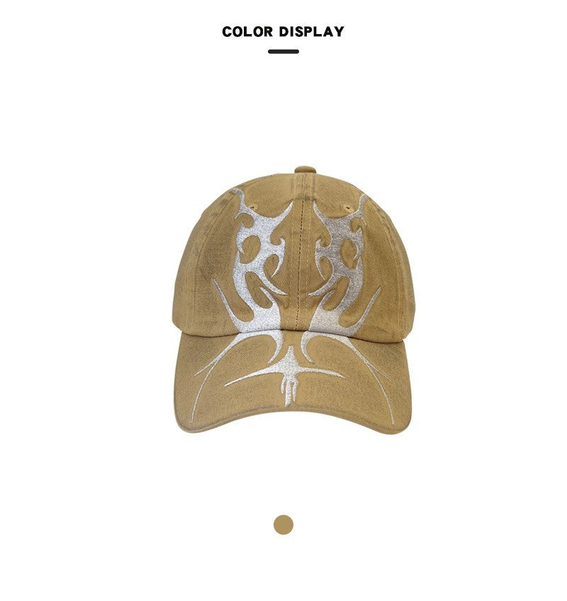 Embroidered Flame Baseball Cap