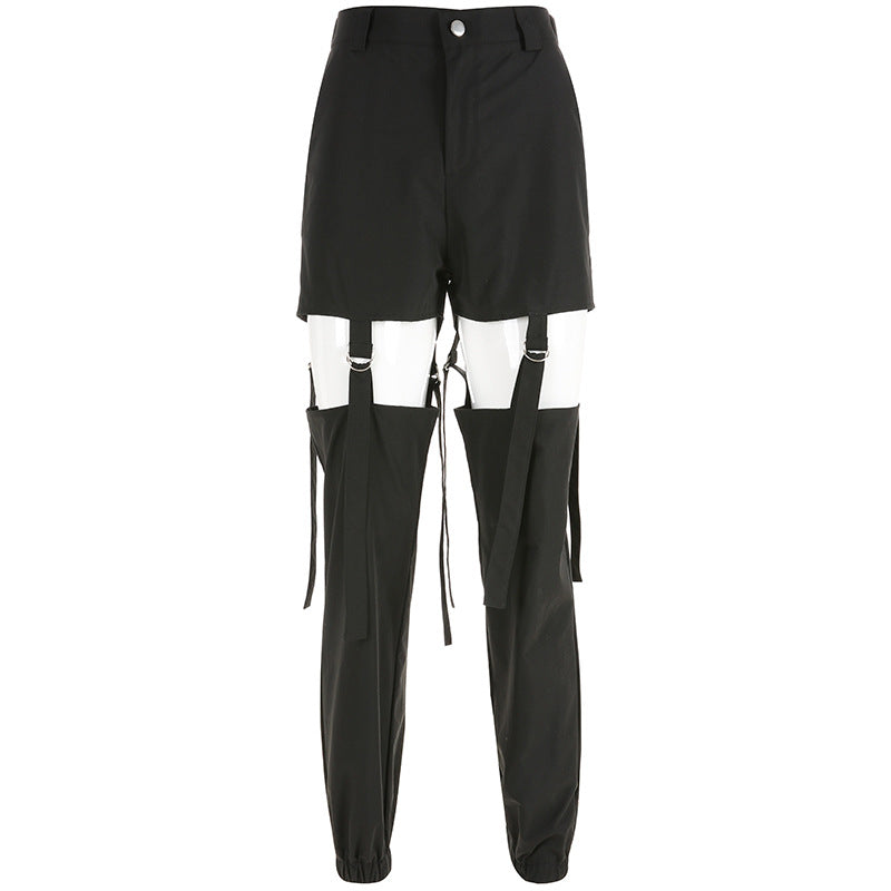 D-Button Cutout Cargo Pants