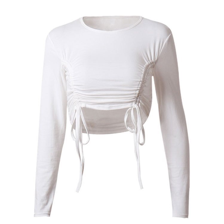 Slim Fit Nude Long-Sleeve Top