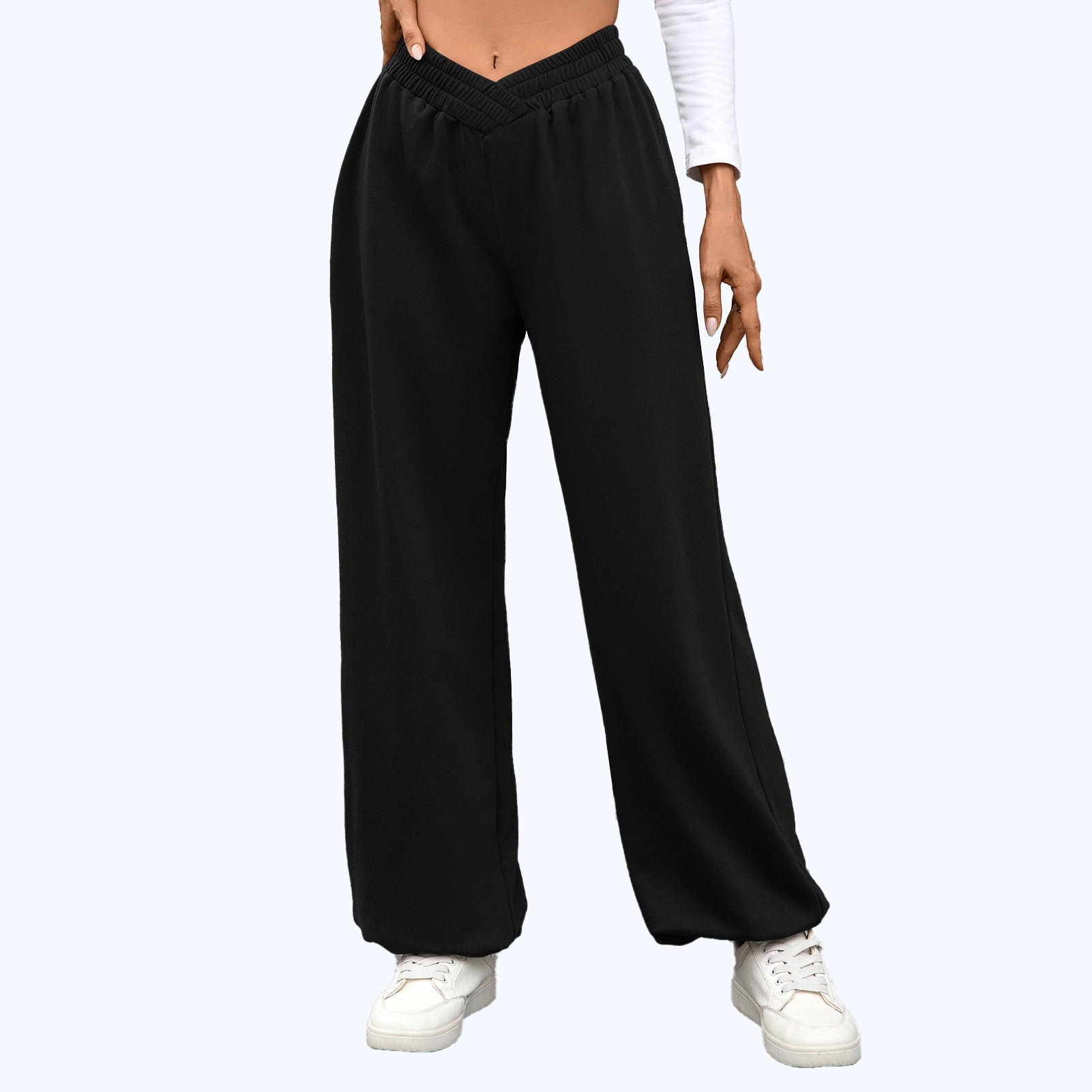High Waist Ankle-Tied Trousers