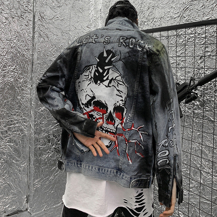 European Street Graphic Denim Jacket