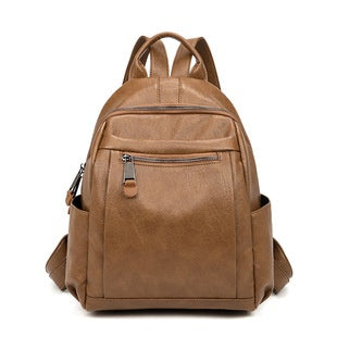 Minimalist Leather Versatile Backpack