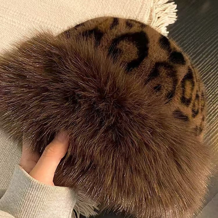 Leopard Print Faux Fur Hat