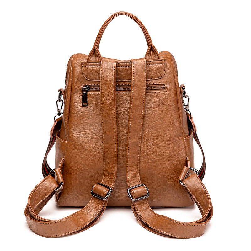 Minimalist Leather Versatile Backpack