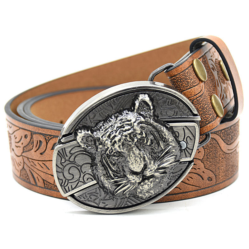 Vintage Engraved Leather Belt