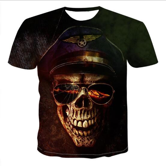 3D Skull Graphic T-Shirt