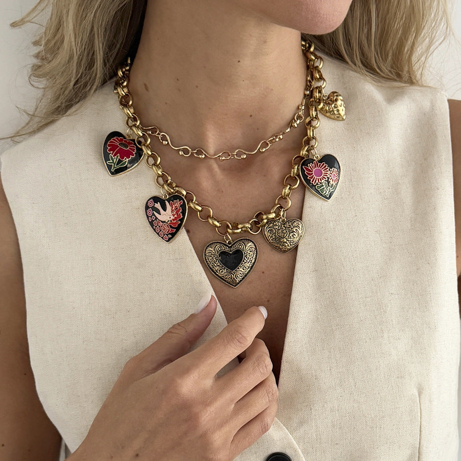 Punk Heart Pendant Necklace