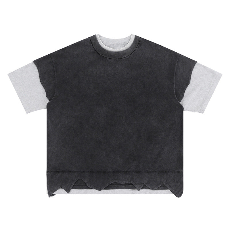 Distressed Heavy Patchwork Retro T-Shirt